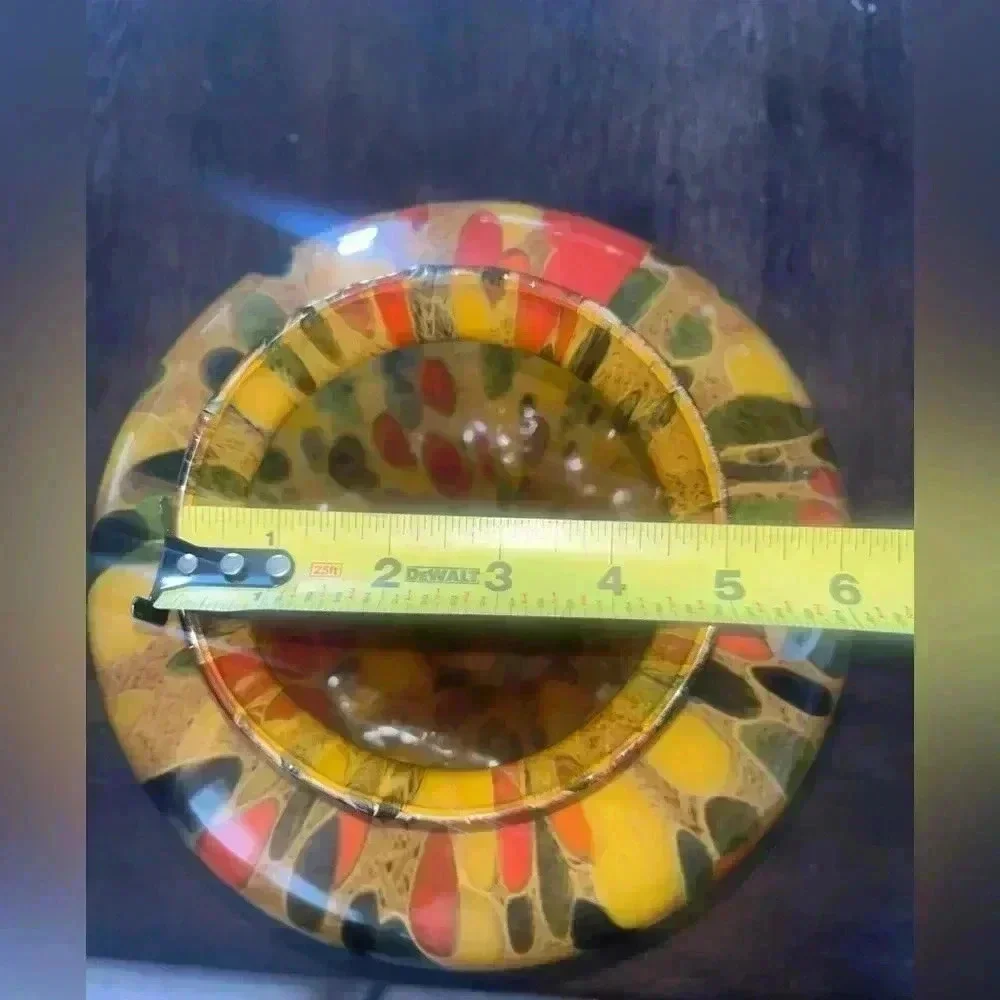 Vintage Maestri Vetrai Glass Vase Orange Confetti/Multicolored Made it Italy